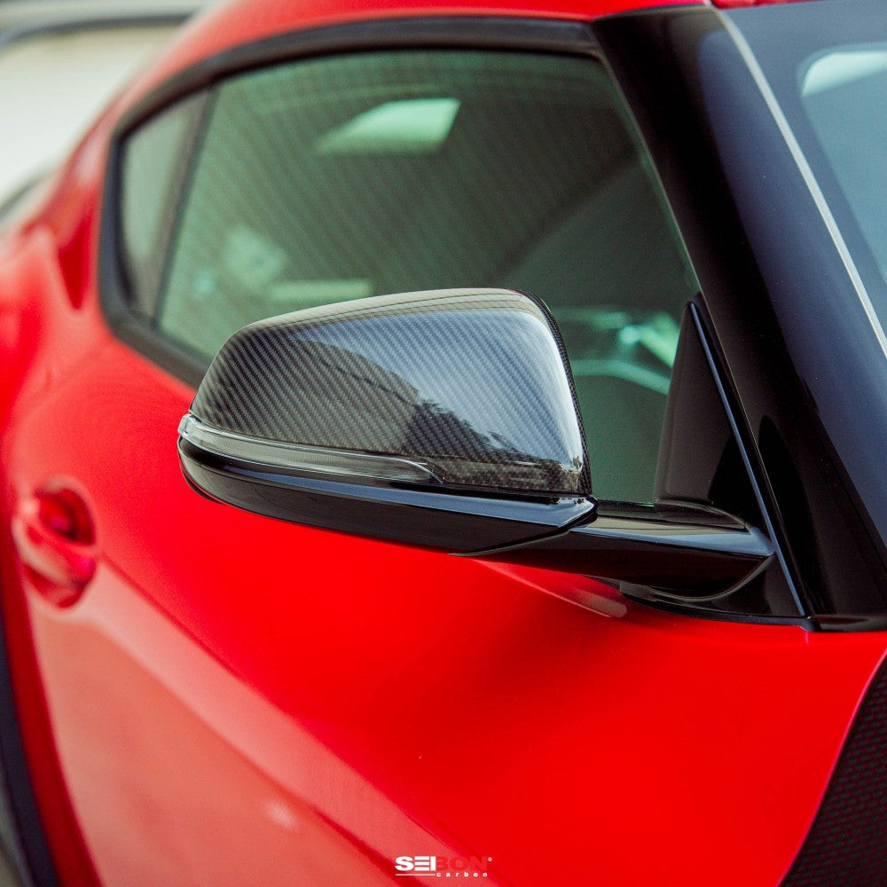 Seibon Carbon Fiber Mirror Caps For A90/A91 Toyota Supra